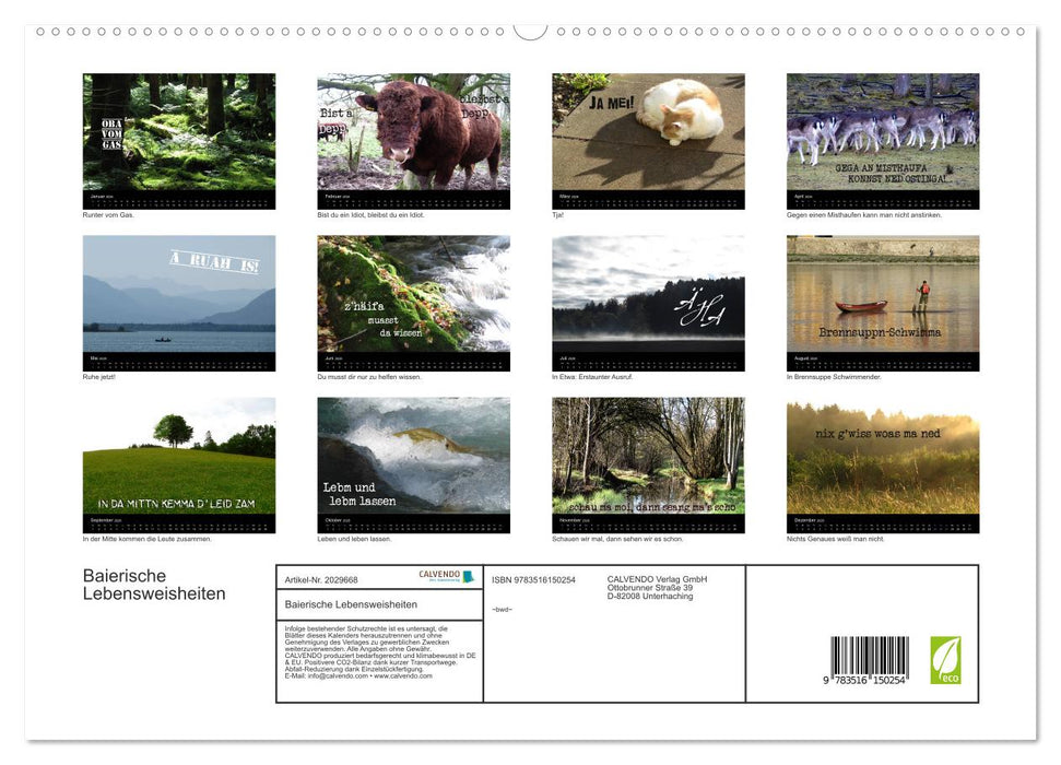 Baierische Lebensweisheiten (CALVENDO Premium Wandkalender 2026)