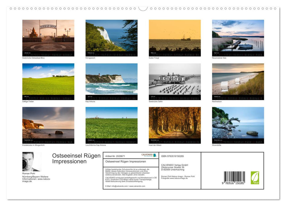 Ostseeinsel Rügen Impressionen (CALVENDO Premium Wandkalender 2026)