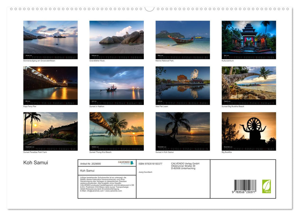 Koh Samui (CALVENDO Premium Wandkalender 2026)