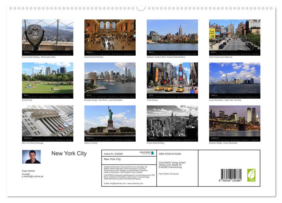 New York City (CALVENDO Premium Wandkalender 2026)