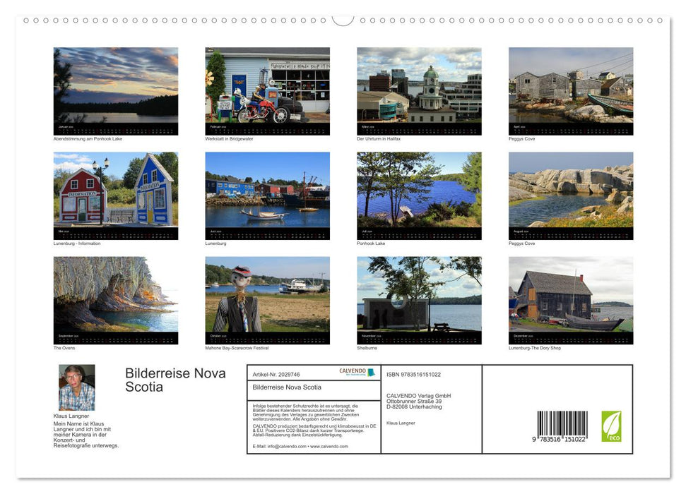 Bilderreise Nova Scotia (CALVENDO Premium Wandkalender 2026)