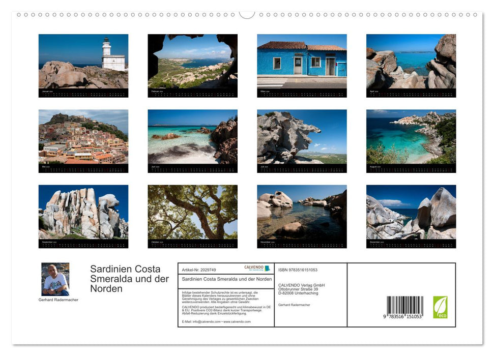 Sardinien Costa Smeralda und der Norden (CALVENDO Premium Wandkalender 2026)