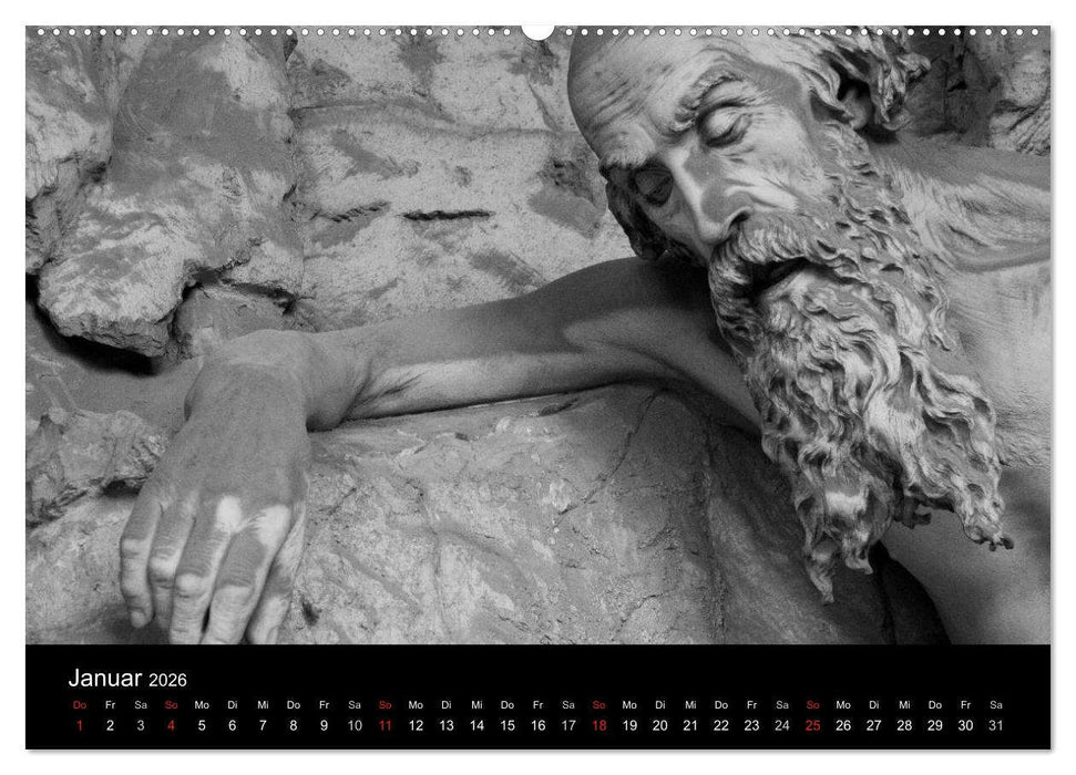 Lebende Steine - Skulpturen auf dem Friedhof Staglieno (CALVENDO Premium Wandkalender 2026)