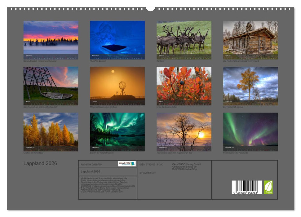 Lappland 2026 (CALVENDO Premium Wandkalender 2026)