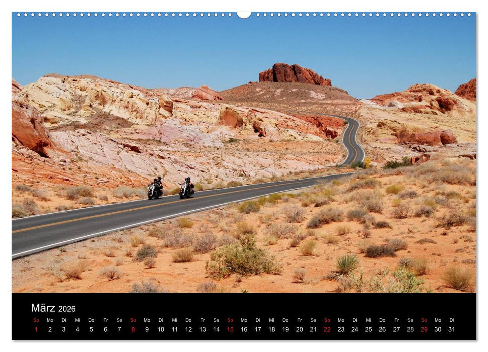 Born to be Wild - Mit der Harley durch den Südwesten der USA (CALVENDO Premium Wandkalender 2026)