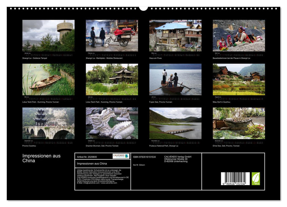 Impressionen aus China (CALVENDO Premium Wandkalender 2026)