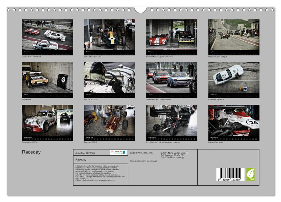 Raceday (CALVENDO Wandkalender 2026)