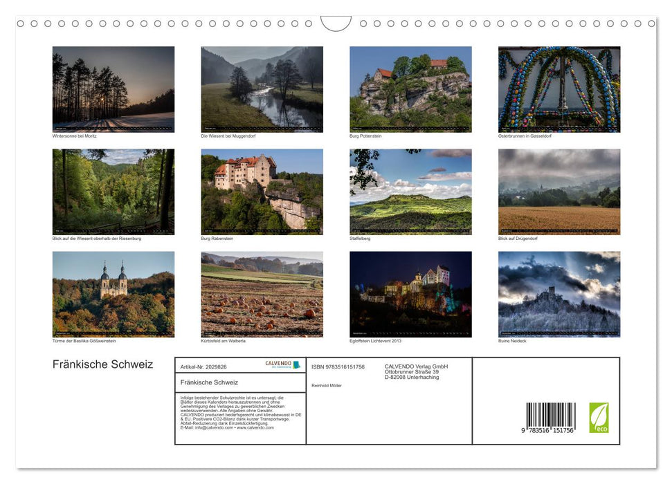 Fränkische Schweiz (CALVENDO Wandkalender 2026)