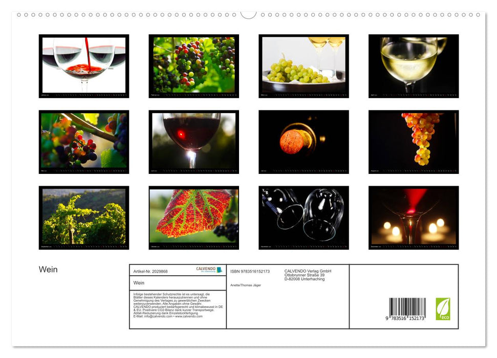 Wein (CALVENDO Premium Wandkalender 2026)