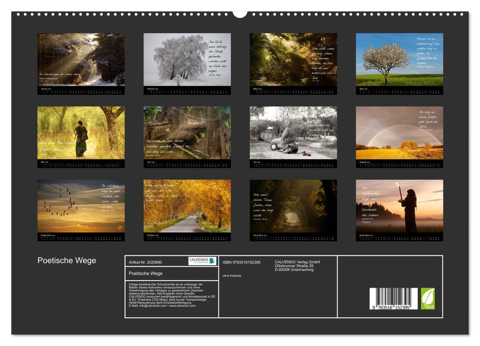 Poetische Wege (CALVENDO Premium Wandkalender 2026)
