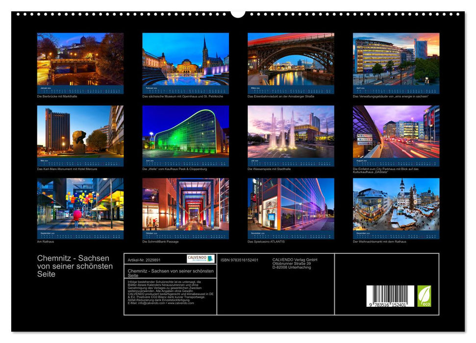 Chemnitz - Sachsen von seiner schönsten Seite (CALVENDO Premium Wandkalender 2026)