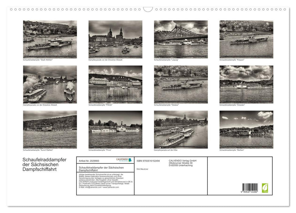 Schaufelraddampfer der Sächsischen Dampfschiffahrt (CALVENDO Wandkalender 2026)