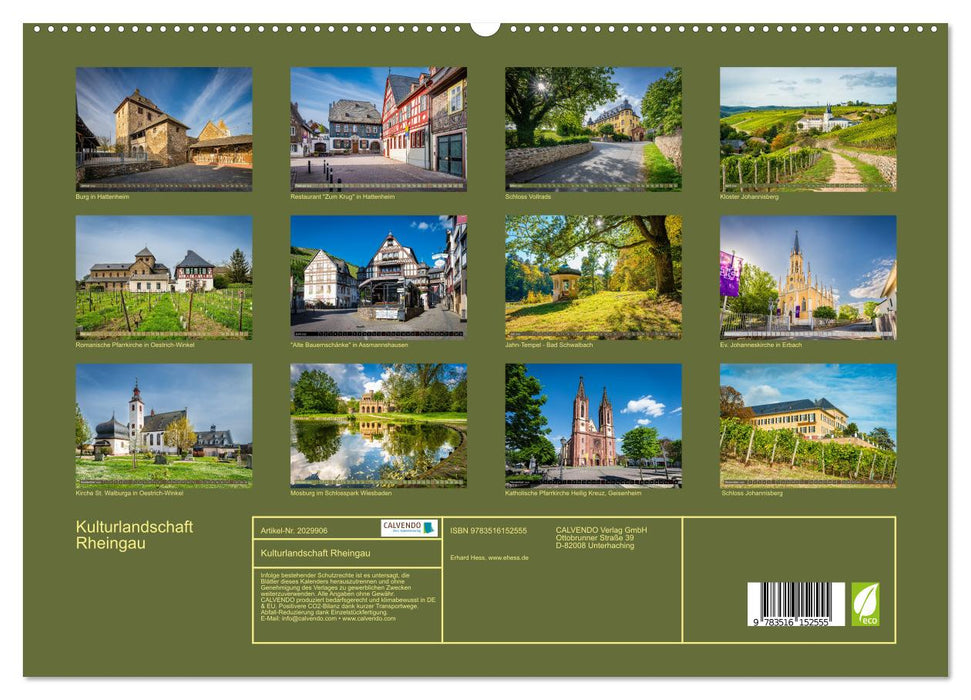 Kulturlandschaft Rheingau (CALVENDO Premium Wandkalender 2026)