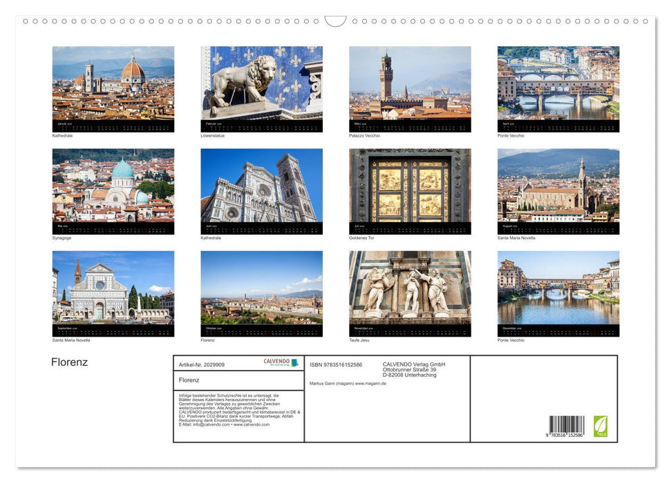 Florenz (CALVENDO Wandkalender 2026)