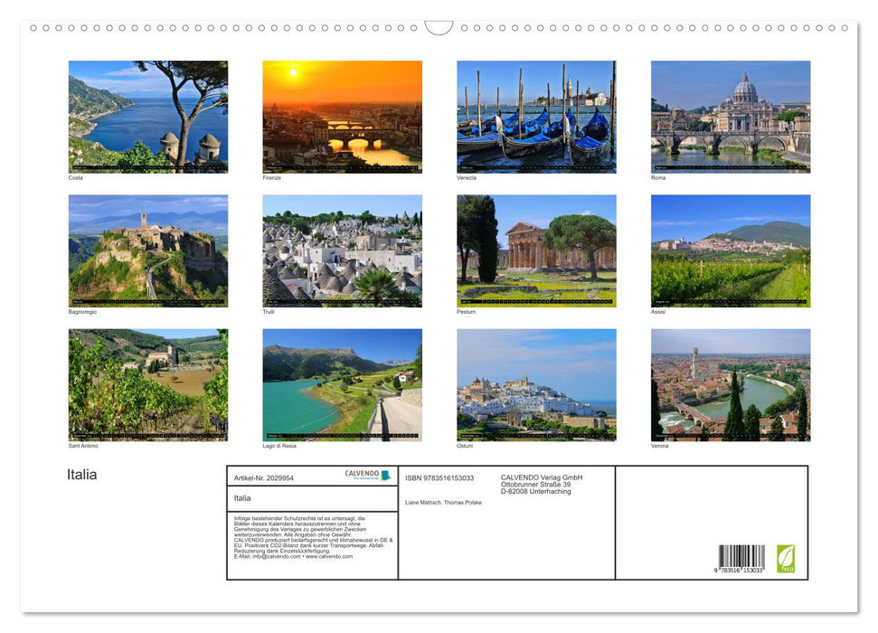 Italia (CALVENDO Wandkalender 2026)