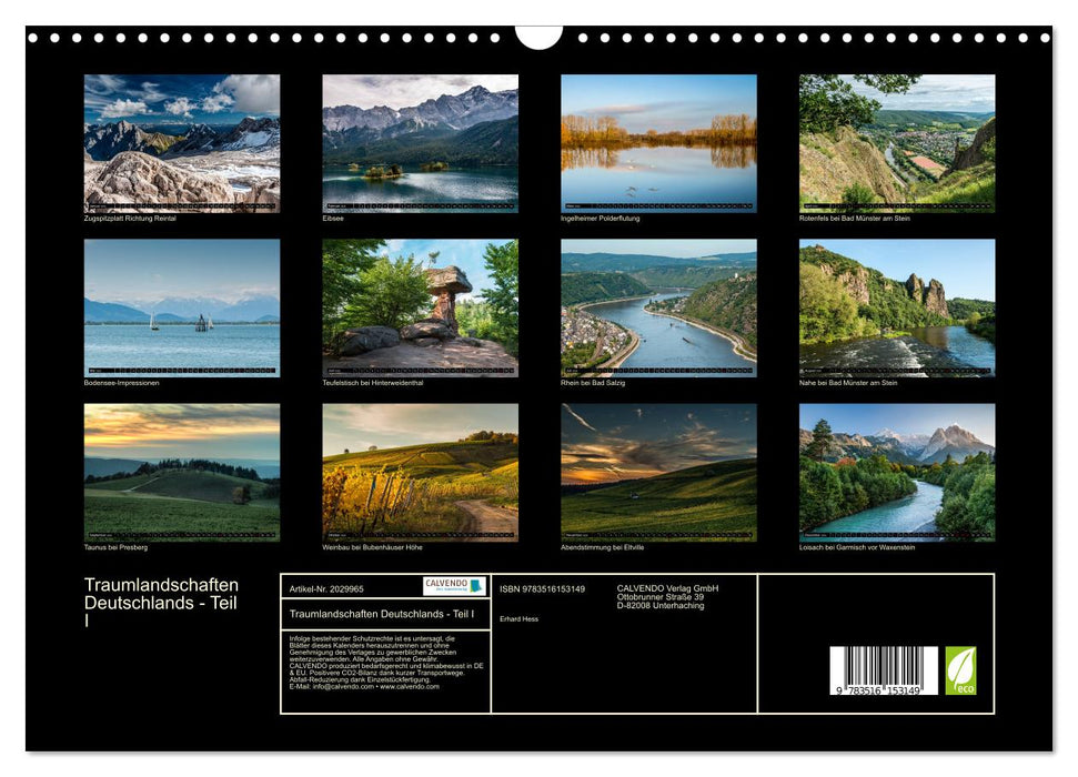 Traumlandschaften Deutschlands - Teil I (CALVENDO Wandkalender 2026)