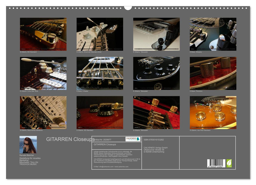 GITARREN Closeups (CALVENDO Wandkalender 2026)