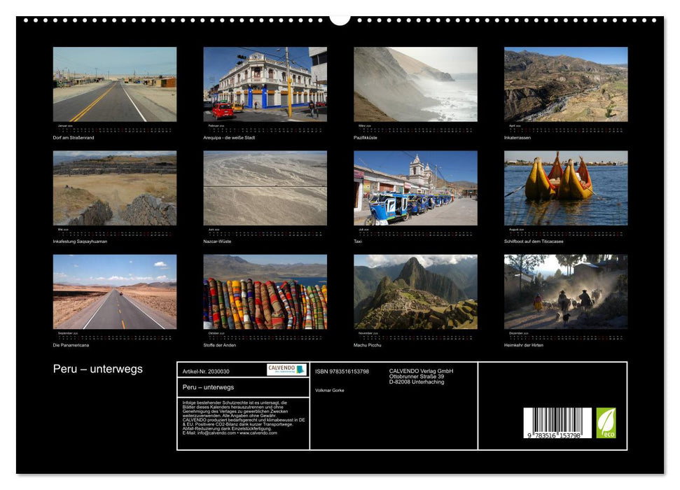 Peru – unterwegs (CALVENDO Premium Wandkalender 2026)
