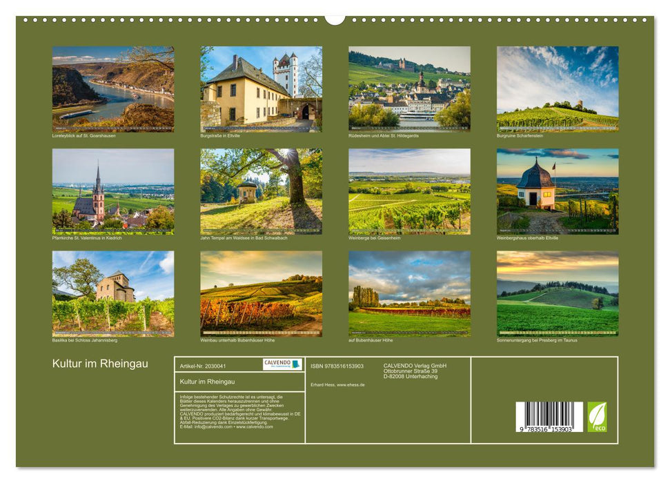Kultur im Rheingau (CALVENDO Wandkalender 2026)