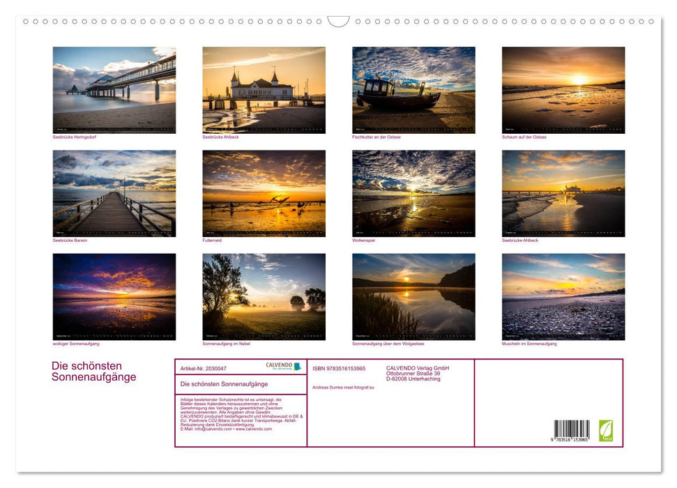 Die schönsten Sonnenaufgänge (CALVENDO Wandkalender 2026)