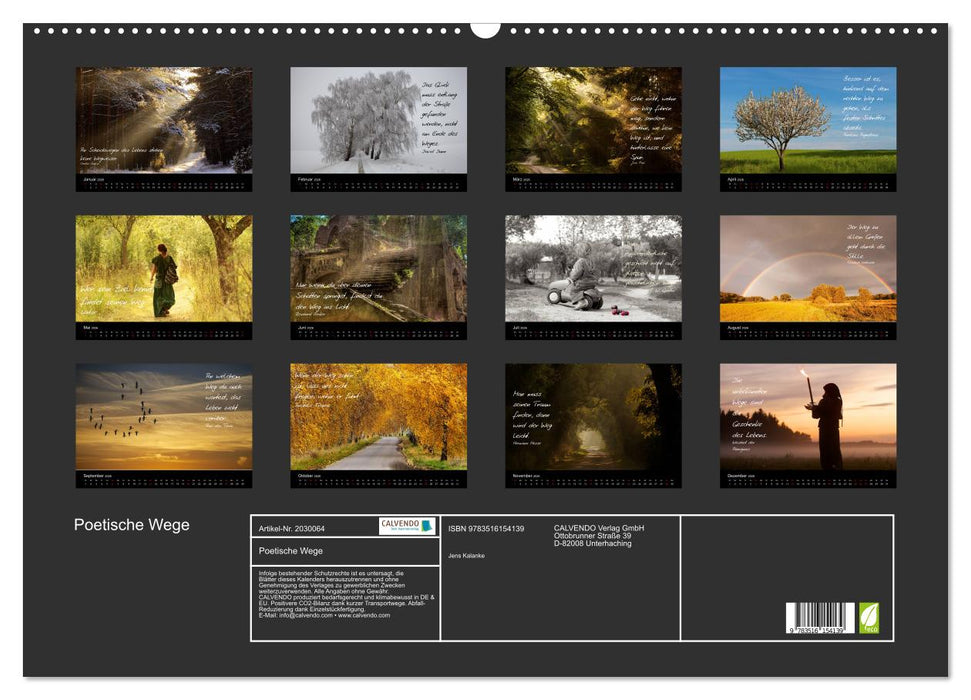 Poetische Wege (CALVENDO Wandkalender 2026)