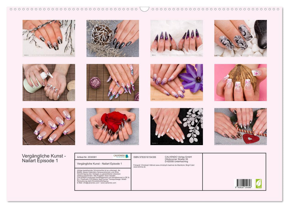 Vergängliche Kunst - Nailart Episode 1 (CALVENDO Wandkalender 2026)