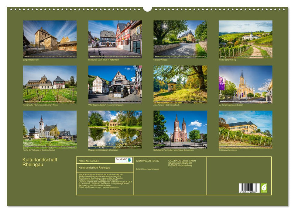Kulturlandschaft Rheingau (CALVENDO Wandkalender 2026)