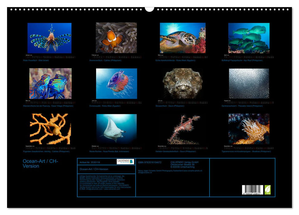 Ocean-Art / CH-Version (CALVENDO Wandkalender 2026)