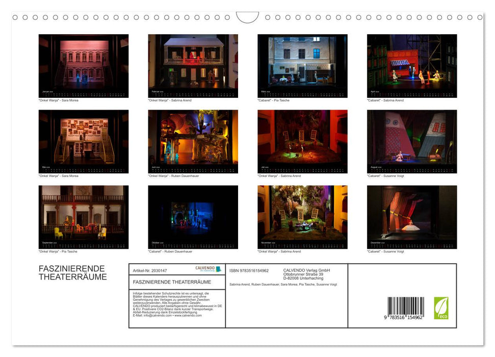 FASZINIERENDE THEATERRÄUME (CALVENDO Wandkalender 2026)