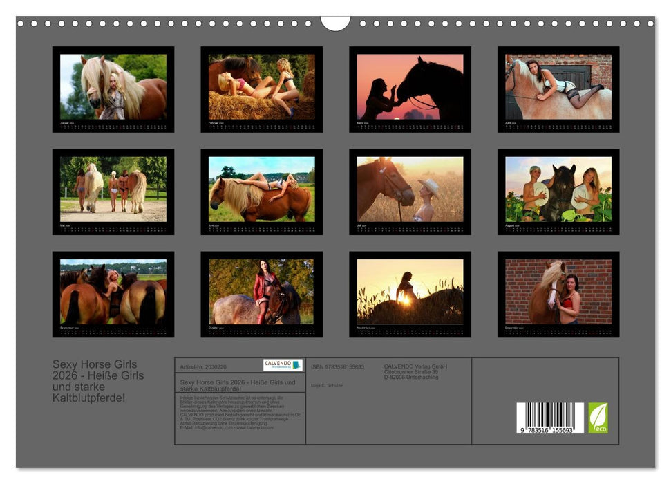 Sexy Horse Girls 2026 - Heiße Girls und starke Kaltblutpferde! (CALVENDO Wandkalender 2026)