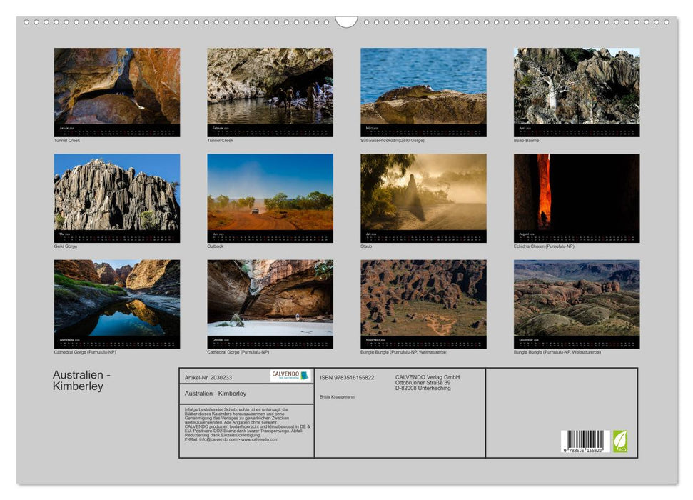 Australien - Kimberley (CALVENDO Wandkalender 2026)