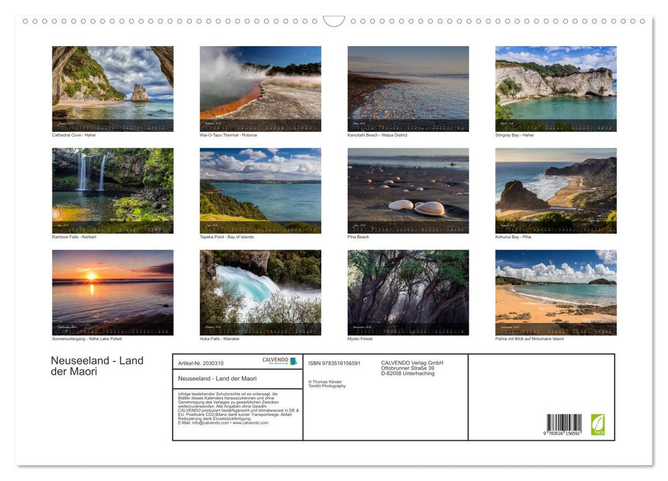 Neuseeland - Land der Maori (CALVENDO Wandkalender 2026)