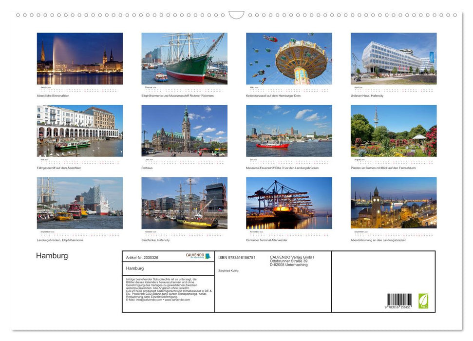 Hamburg (CALVENDO Wandkalender 2026)