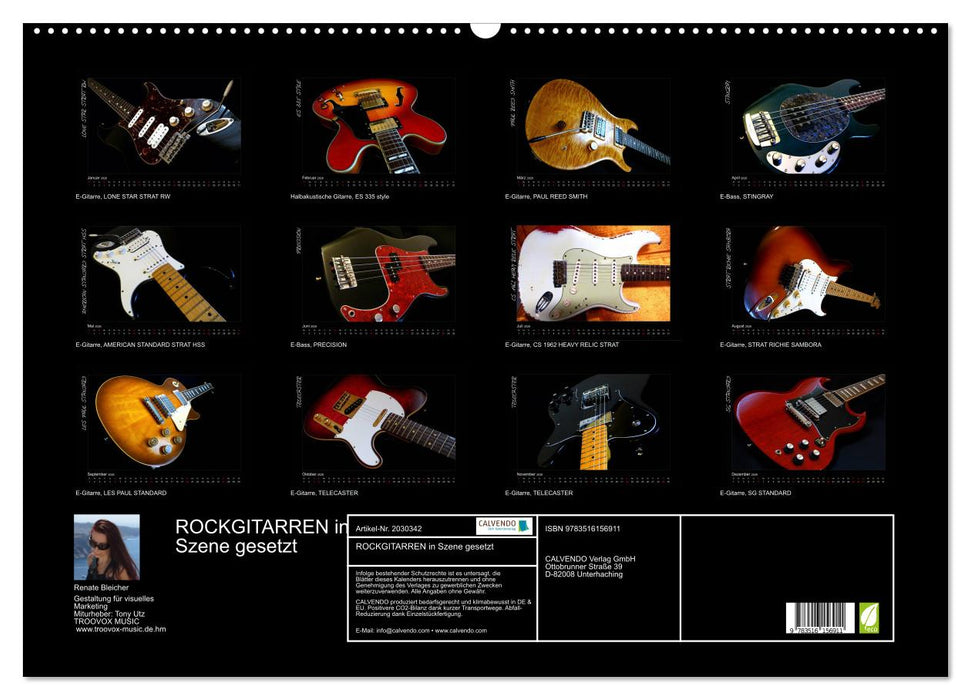 ROCKGITARREN in Szene gesetzt (CALVENDO Wandkalender 2026)