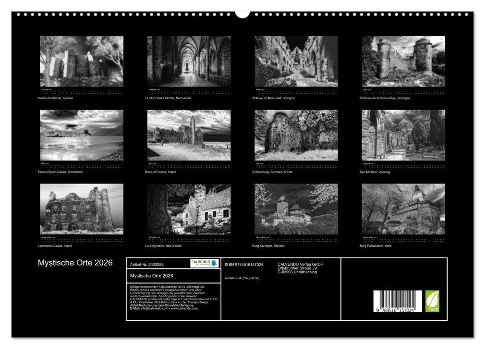Mystische Orte 2026 (CALVENDO Premium Wandkalender 2026)