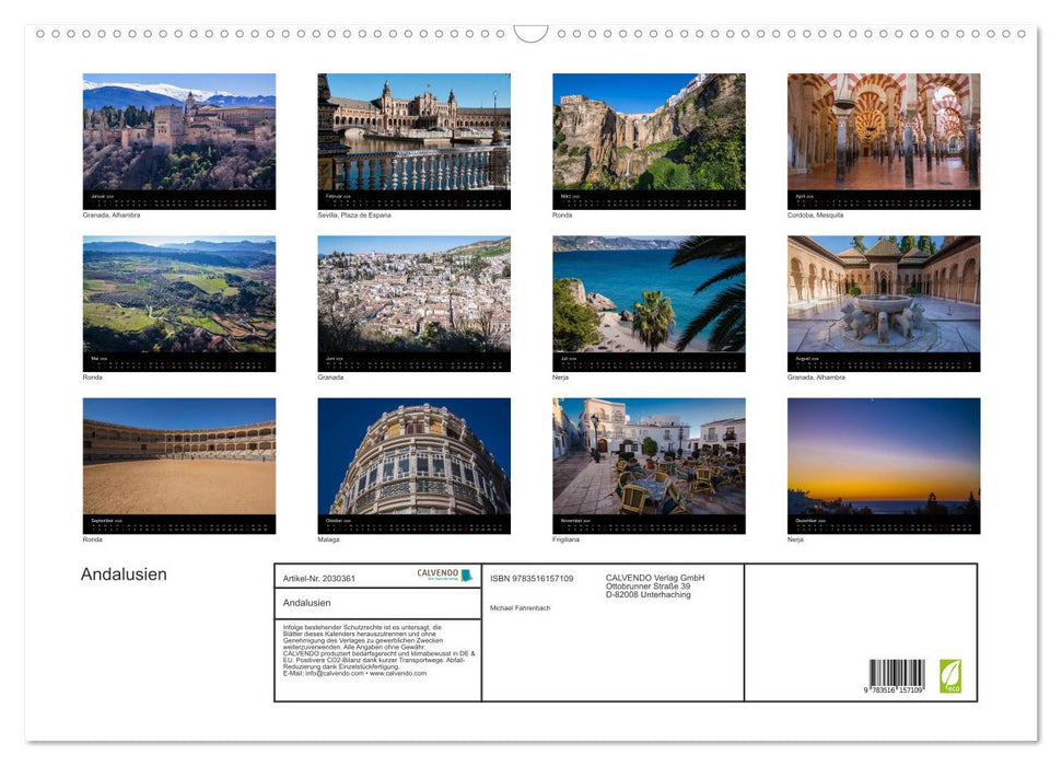 Andalusien (CALVENDO Wandkalender 2026)