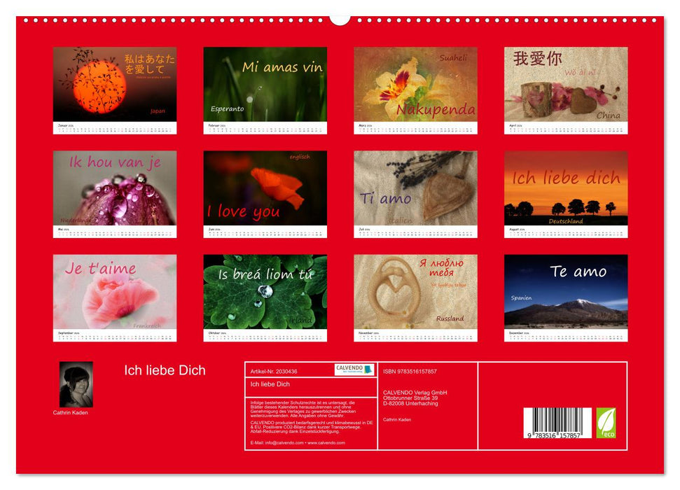 Ich liebe Dich (CALVENDO Premium Wandkalender 2026)