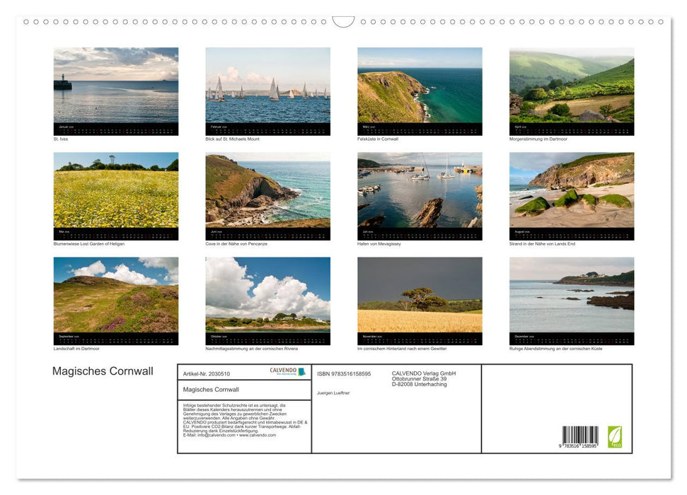 Magisches Cornwall (CALVENDO Wandkalender 2026)