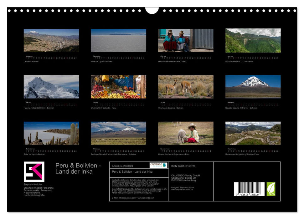 Peru & Bolivien - Land der Inka (CALVENDO Wandkalender 2026)