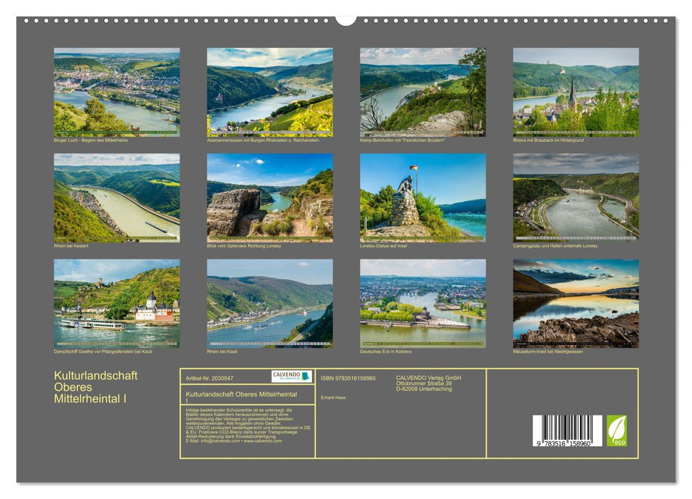 Kulturlandschaft Oberes Mittelrheintal I (CALVENDO Wandkalender 2026)
