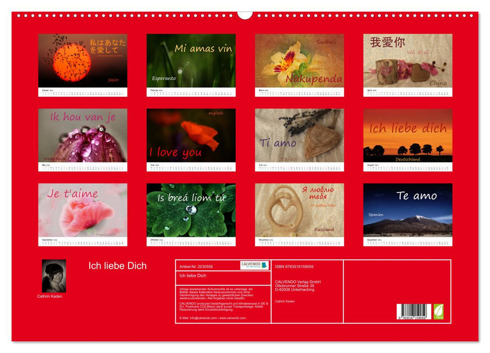 Ich liebe Dich (CALVENDO Wandkalender 2026)