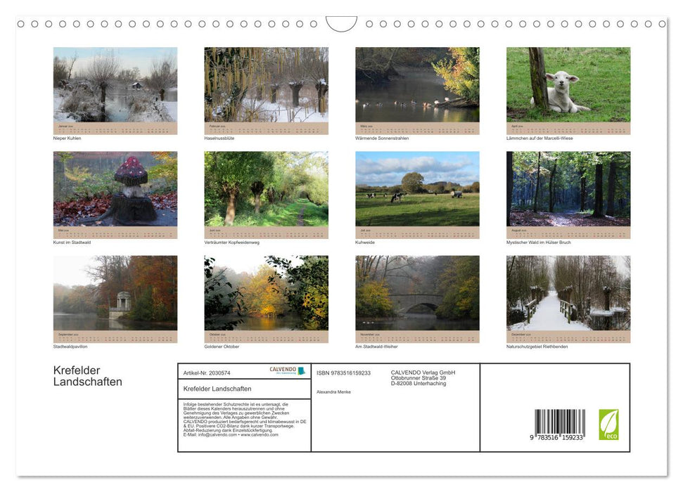 Krefelder Landschaften (CALVENDO Wandkalender 2026)
