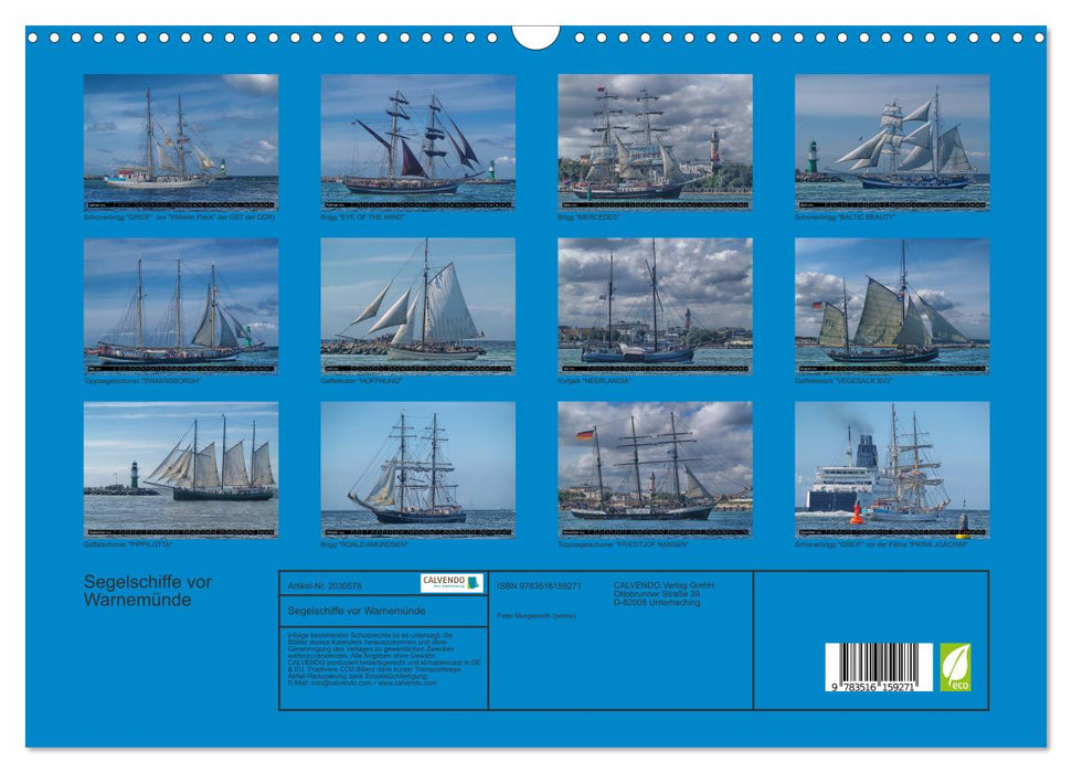 Segelschiffe vor Warnemünde (CALVENDO Wandkalender 2026)