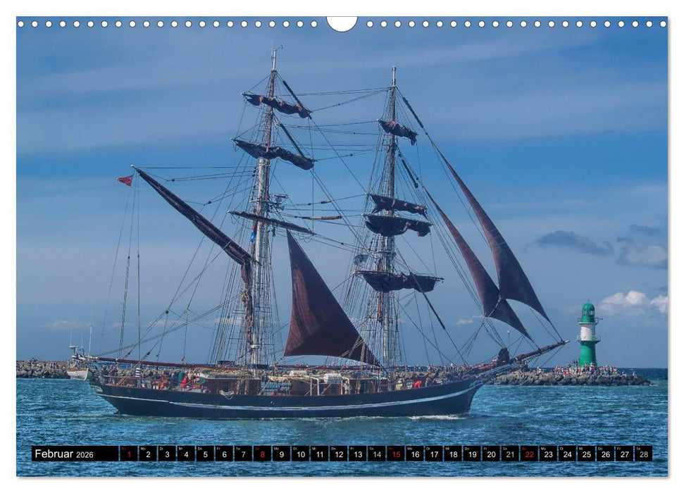 Segelschiffe vor Warnemünde (CALVENDO Wandkalender 2026)