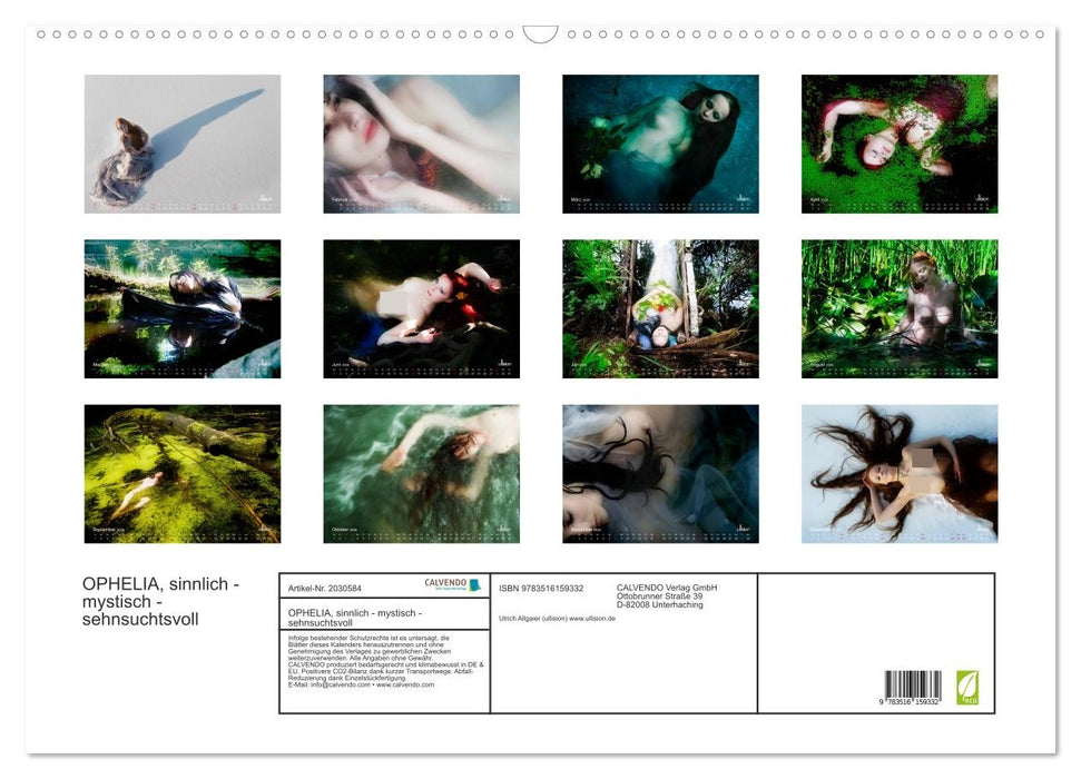 OPHELIA, sinnlich - mystisch - sehnsuchtsvoll (CALVENDO Wandkalender 2026)