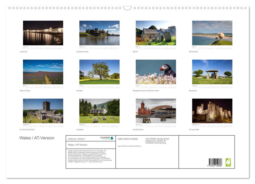 Wales / AT-Version (CALVENDO Wandkalender 2026)