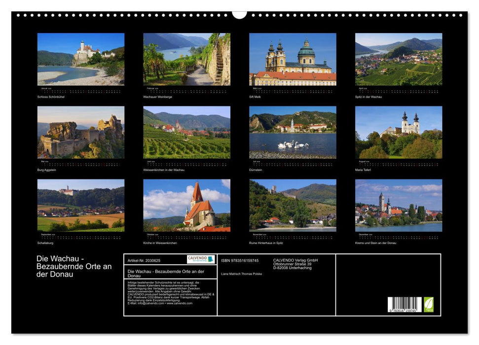 Die Wachau - Bezaubernde Orte an der Donau (CALVENDO Wandkalender 2026)