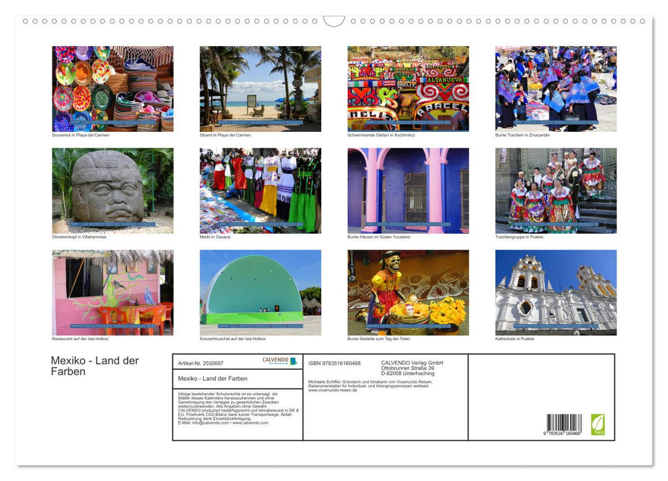 Mexiko - Land der Farben (CALVENDO Wandkalender 2026)