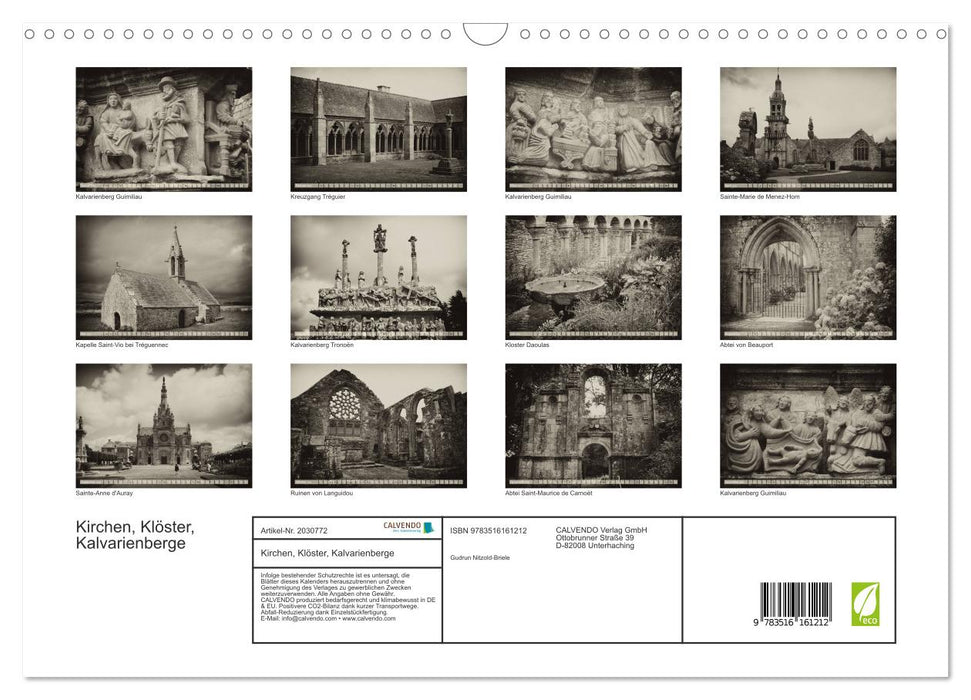 Kirchen, Klöster, Kalvarienberge (CALVENDO Wandkalender 2026)