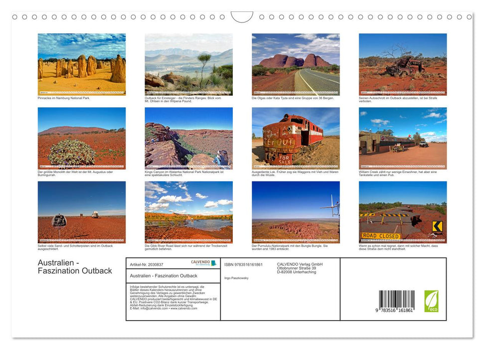 Australien - Faszination Outback (CALVENDO Wandkalender 2026)